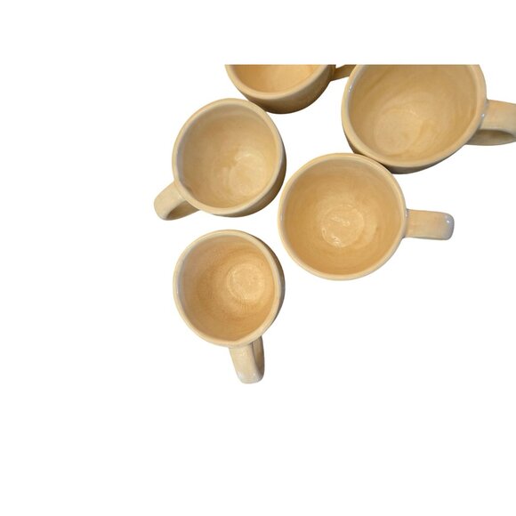 Set Of 6 Pottery Barn Coffee Mugs Sausalito Hand Glazed Earthenware Stoneware Cu - Picture 3 of 8